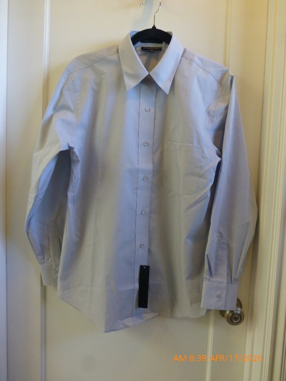 Foxcroft Gray Cotton blend Shirt Blouse Sz 8 Button Up Classic Wrinkle Free NEW